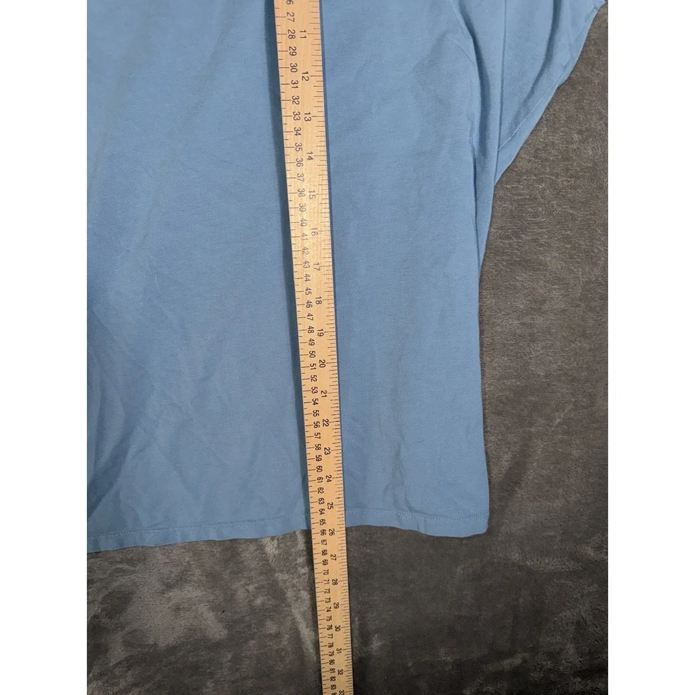Lands End Womens Pajama Set 2X 20W 22W Blue Hearts Long Sleeve Cotton Spandex